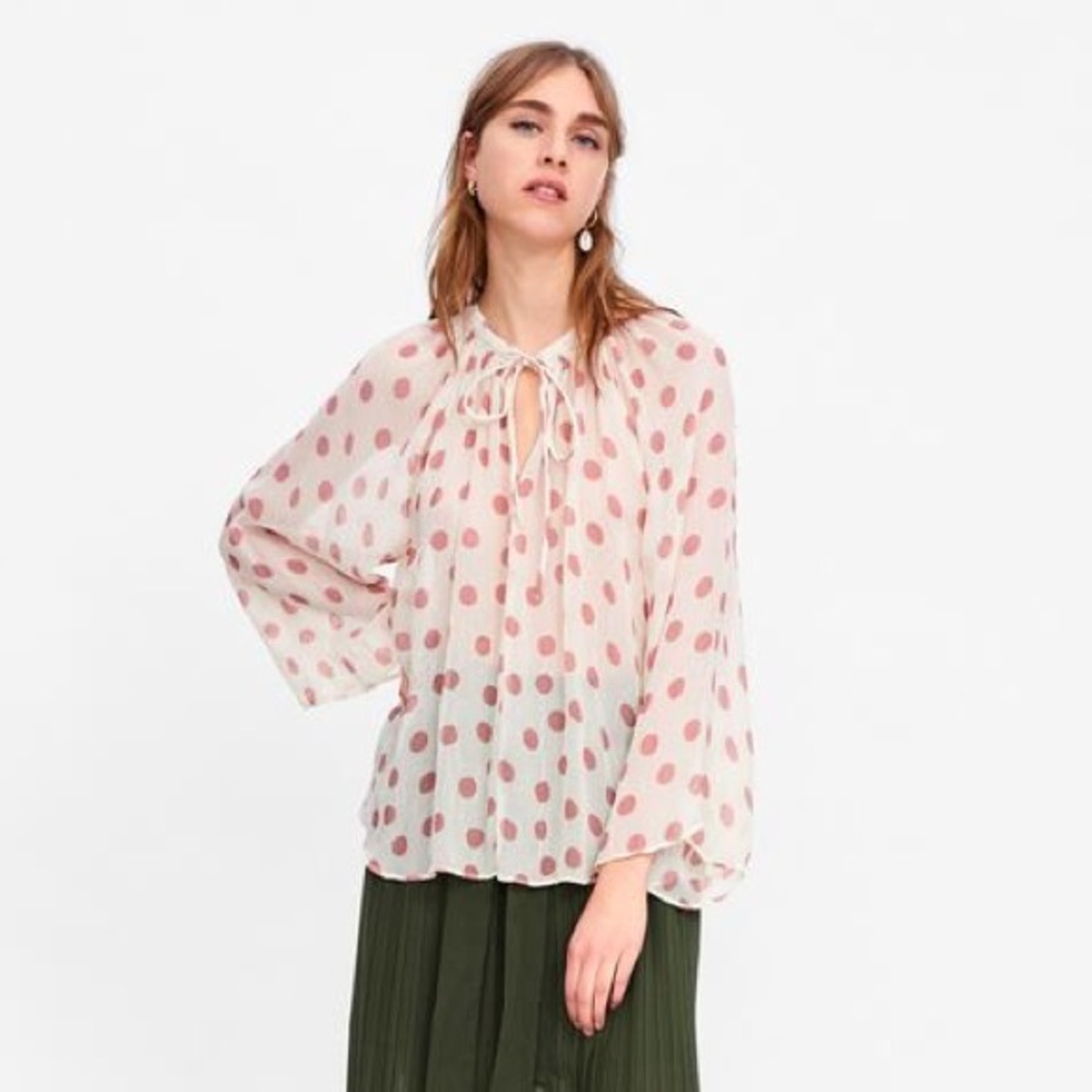 NWT Zara Polka Dot Blouse